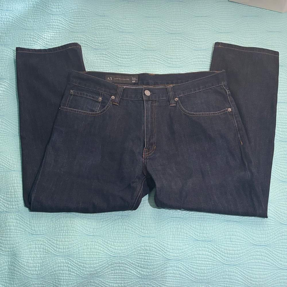 Armani Exchange Indigo Straight Shortened Jeans